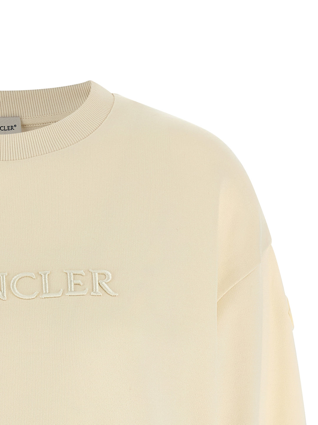 Moncler Logo Embroidery Felpe - Beige | 8a2fd1e71c07f0f1fea5ac5d87558eb73b26200e