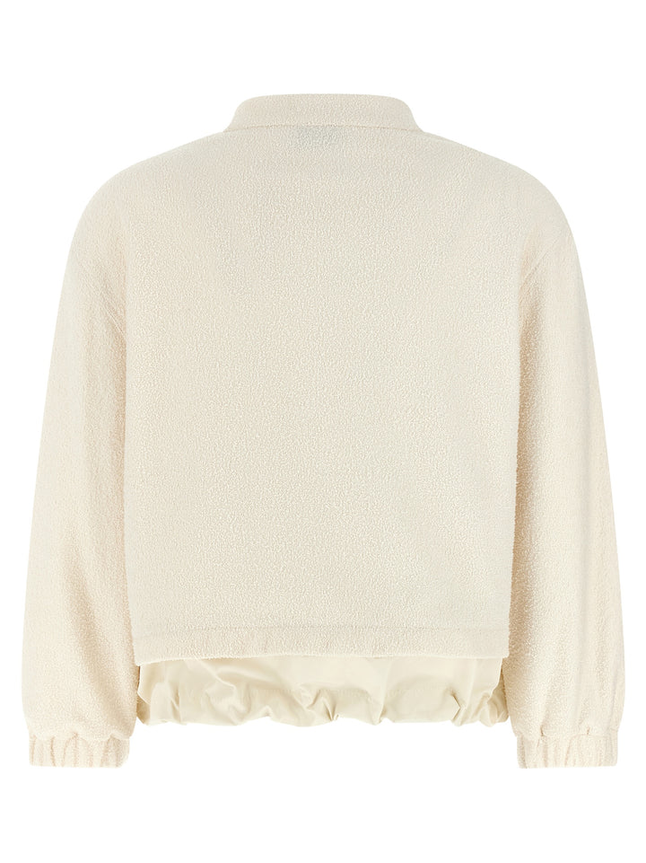 Moncler Bouclé Cardigan Maglioni - Bianco | 1e5fc7f555b5dfaed68c489e743e20b775ecf4f9