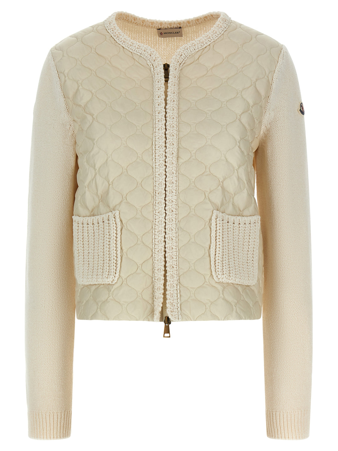 Moncler Padded Cardigan Maglioni - Beige | 0b43c864e40cf68698e32ef357fc10ead733ab8b