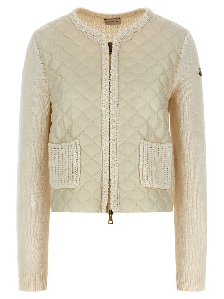 Moncler Padded Cardigan Maglioni - Beige | 0b43c864e40cf68698e32ef357fc10ead733ab8b
