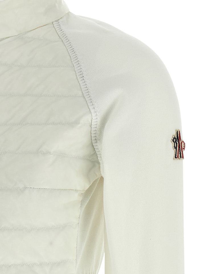 Moncler Grenoble Padded Cardigan Maglioni - Bianco | f684fdb3852f316a38fad1cddf229e1218c91bab