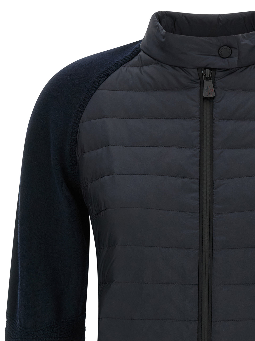 Moncler Grenoble Padded Cardigan Maglioni - Blu | 527af375821bc5b021ef16e1d9a643014a888f58