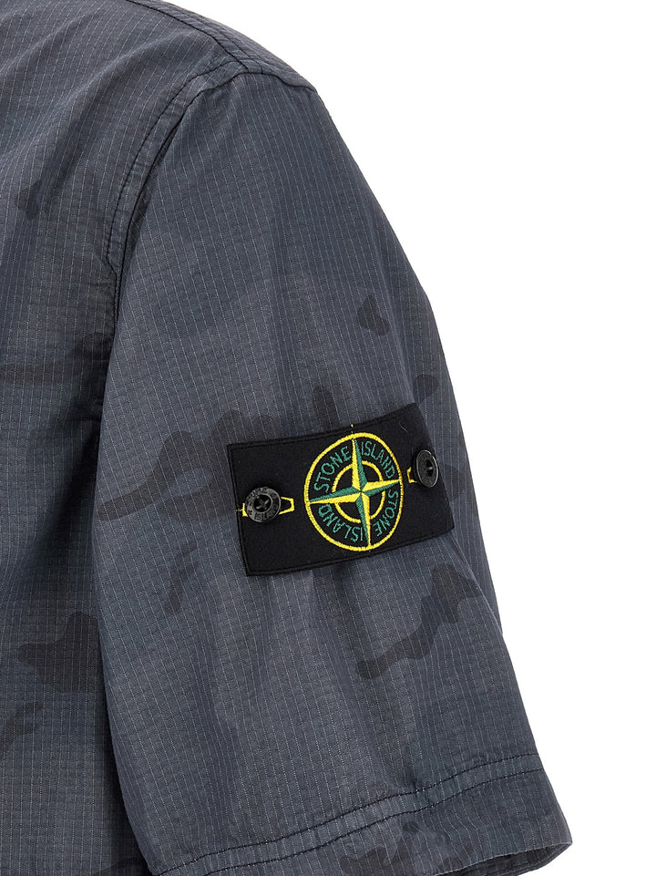 Stone Island Camouflage Shirt Camicie - Blu | 16ff472d9ca47e23bcf45b1186e60bc03f3768aa