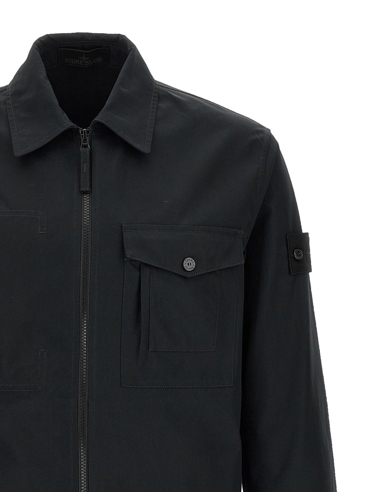 Stone Island Cotton Overshirt Camicie - Nero | c3b71400306af5b5e537d9d6af538837e25759b3