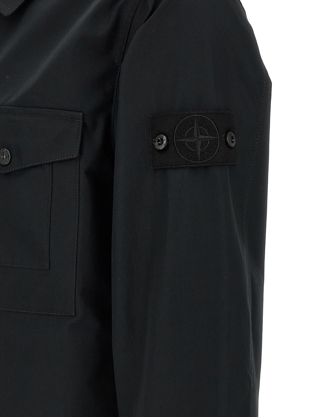 Stone Island Cotton Overshirt Camicie - Nero | f8dead04685017d57cfbd7e6b1df3ed02a7867b2