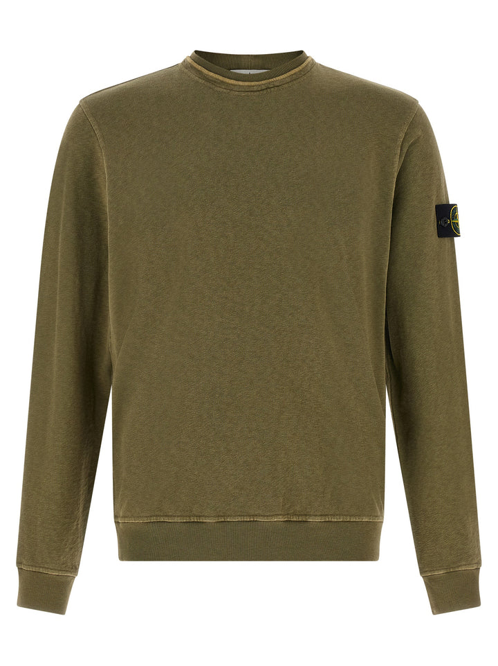 Stone Island Brushed Cotton Felpe - Verde | 34e5b8ba54aa5b8aee02edd31bfd0c235f49aeb8