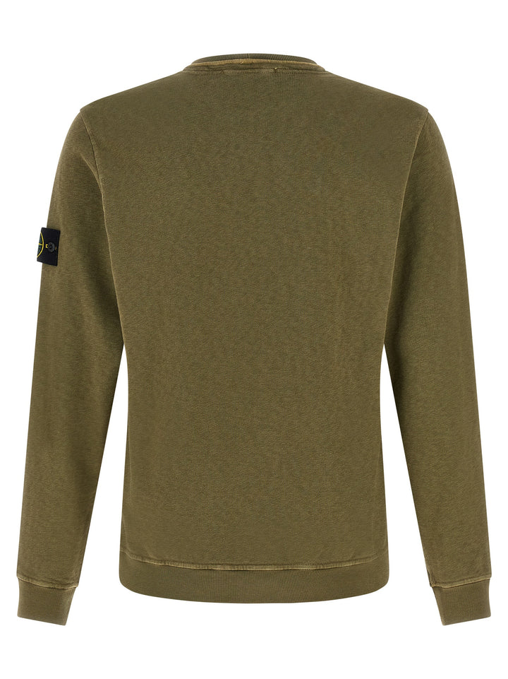 Stone Island Brushed Cotton Felpe - Verde | 20c5ff4a51a07a545d07bcedcfc8349665d71958