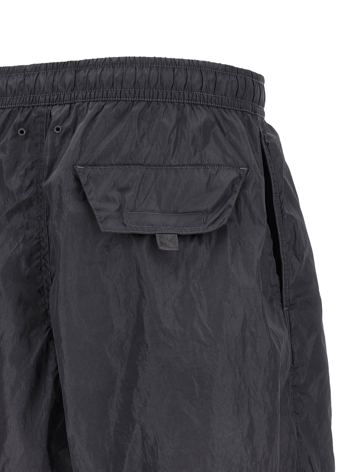 Stone Island Logo Print Swim Shorts Beachwear - Grigio | 8bd8cadcafa74820080a6238000a3c667bbac5e3
