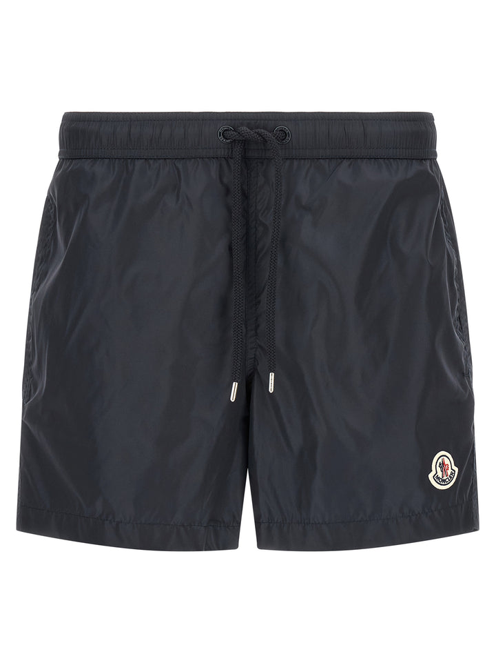 Moncler Logo Patch Swim Shorts Beachwear - Blu | 29d9bf1a720922c19f4f76f941cb4d44b82d0c3c