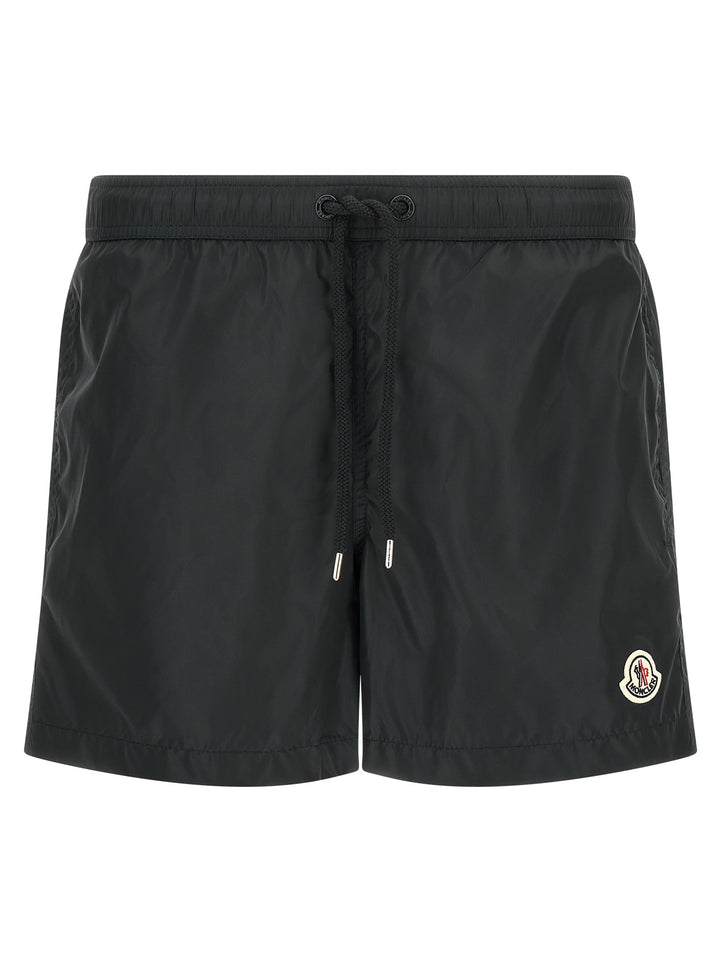 Moncler Logo Patch Swim Shorts Beachwear - Nero | 2fa86c7457a39840a73e2f73dcb3db8386ab23a2
