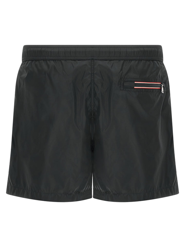 Moncler Logo Patch Swim Shorts Beachwear - Nero | 998909a3ea63fef8a96ff5e772d2731dab8077e4