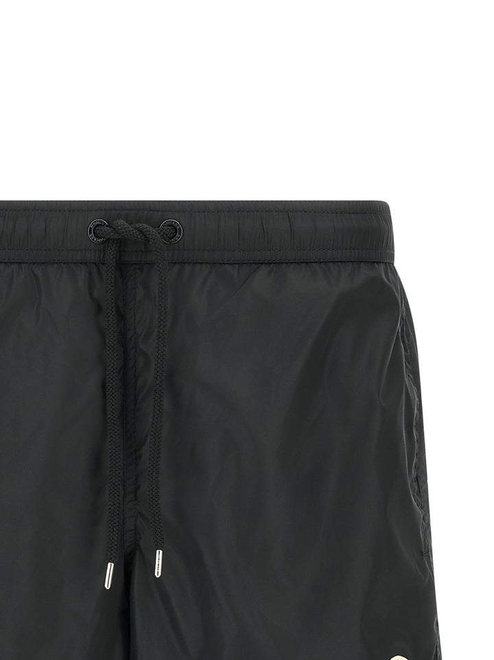Moncler Logo Patch Swim Shorts Beachwear - Nero | ba97cd5db4c616ea11e1d06aa86da148e683373b
