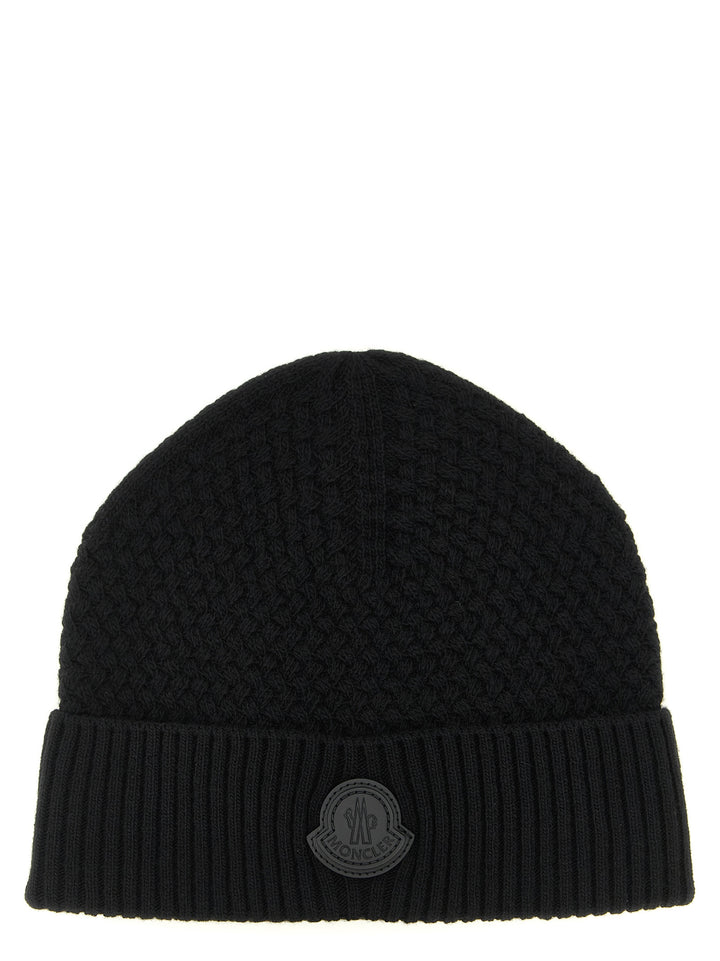 Moncler Basket Stitch Beanie Cappelli - Nero | 578a4b17bdae67058499c5ec604be88809a435ea