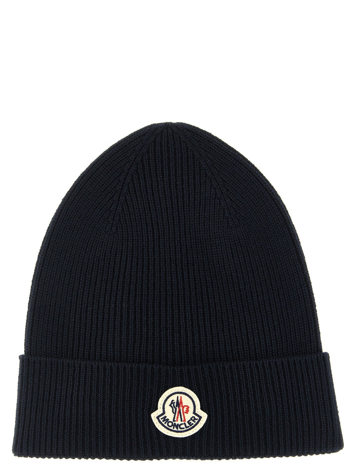Moncler Wool Beanie Cappelli - Blu | 327c6fe52850d31ba0648126b71e1ee2d990dc71