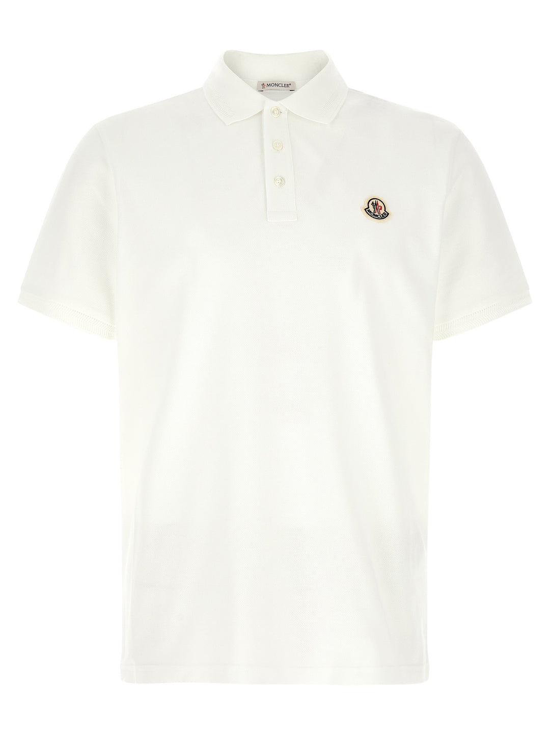 Moncler Logo Patch  Shirt Polo - Bianco | c1cad01b57dc6bb6be1d25c4af48ae3883e5defe