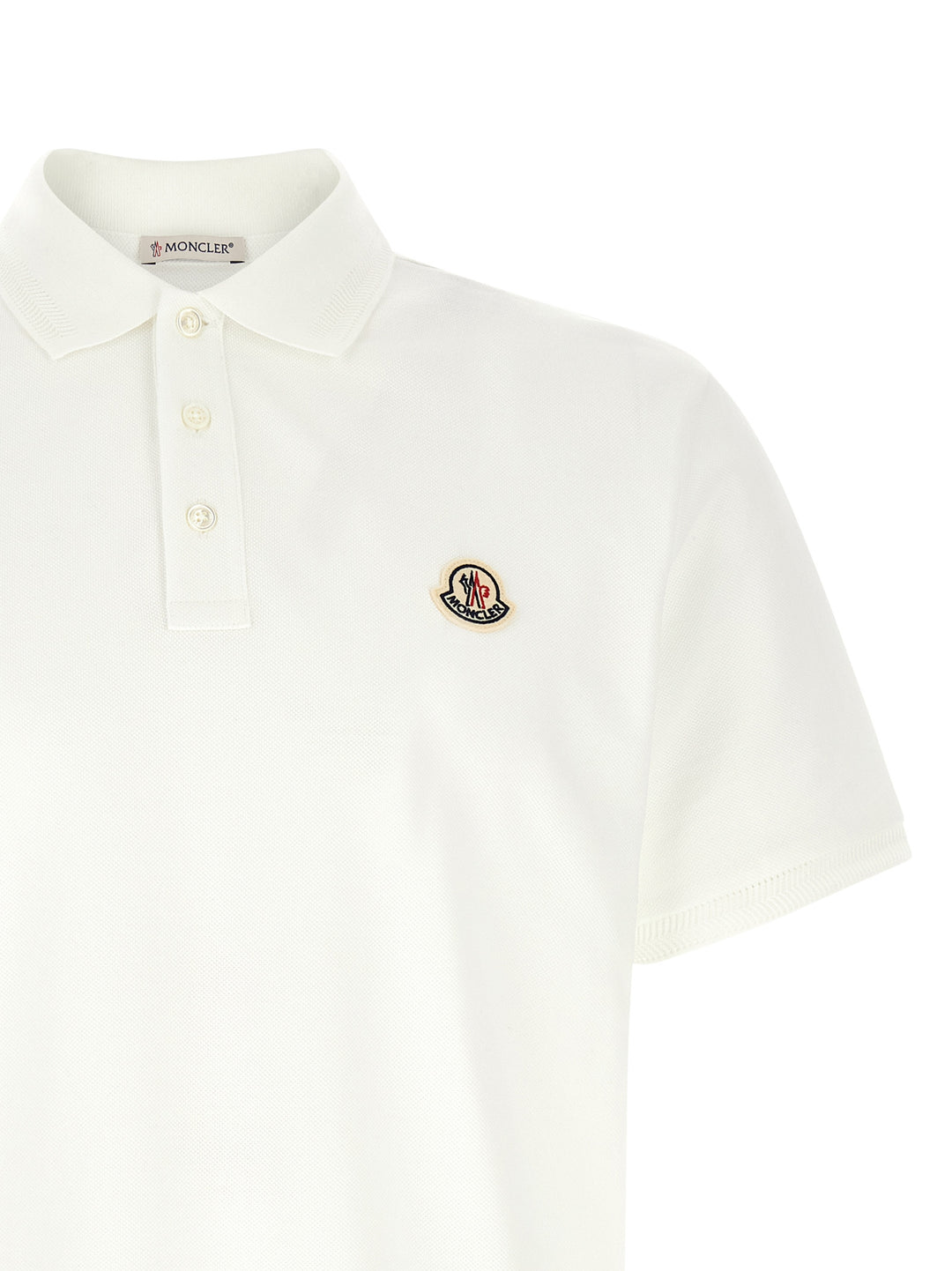 Moncler Logo Patch  Shirt Polo - Bianco | 81b568bad3bd2abd1a081d93618ba1013d8b7ce8