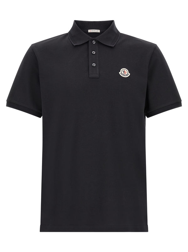 Logo Patch Shirt Polo Blu