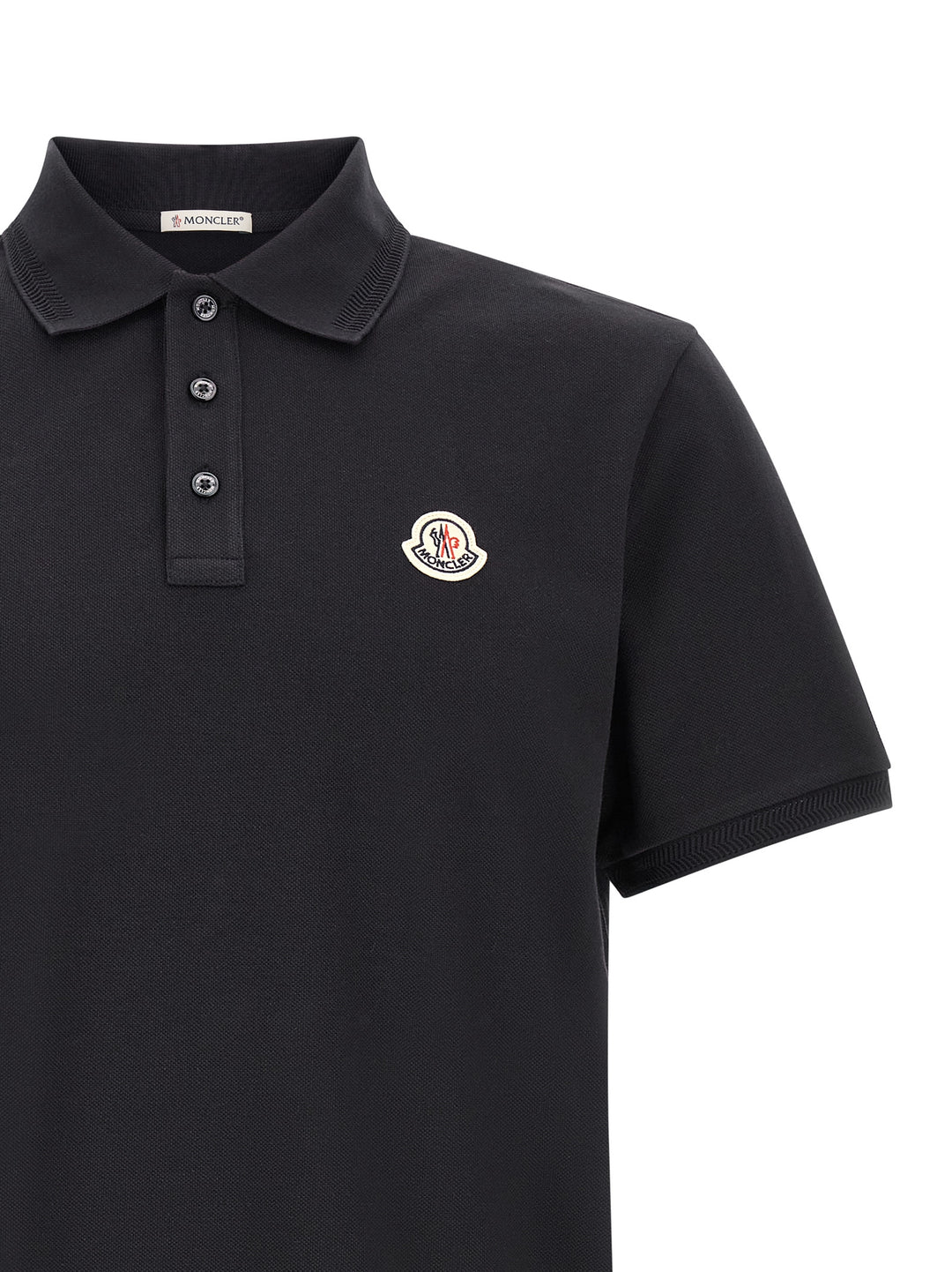 Moncler Logo Patch  Shirt Polo - Blu | c94df8ec5a88582bb0d780f161efd2879c809bf4