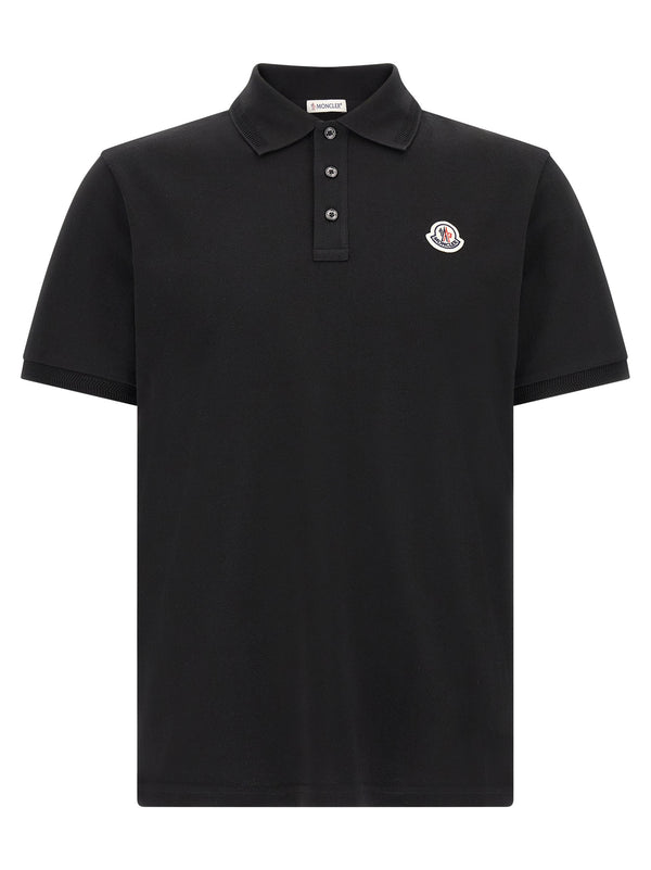 Logo Patch Shirt Polo Nero