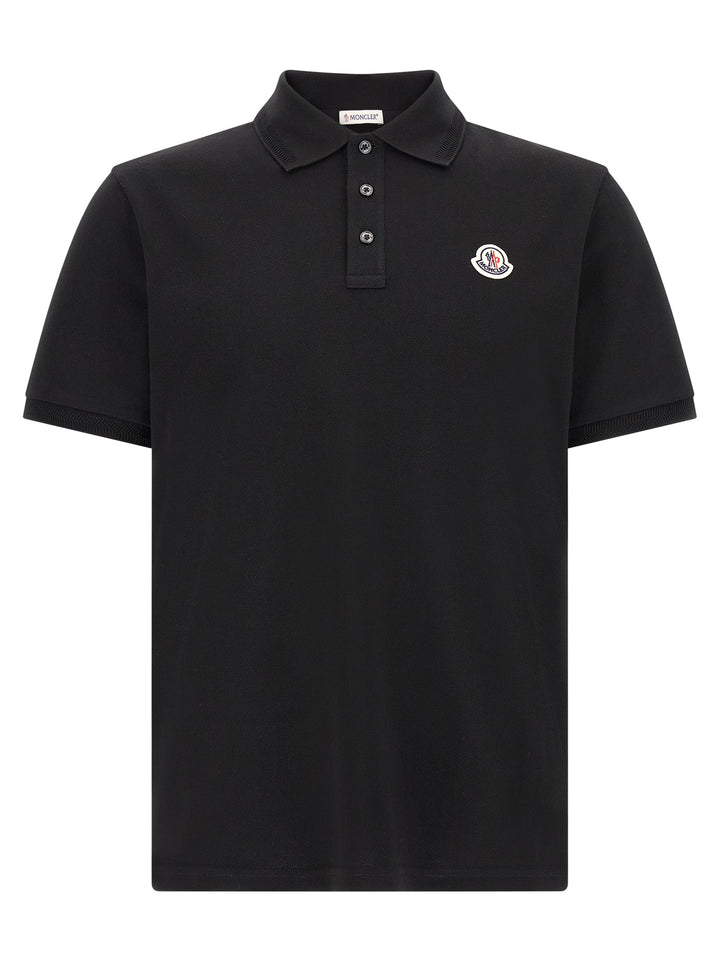 Moncler Logo Patch  Shirt Polo - Nero | 764048bdf15bfd6a7626eae9bc65e45b8c022428