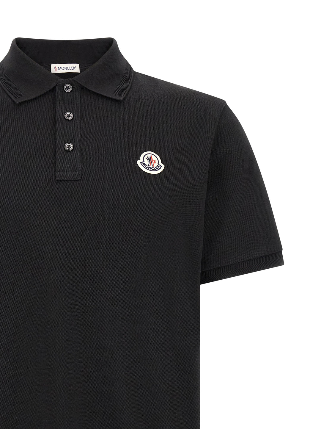 Moncler Logo Patch  Shirt Polo - Nero | 7ab3fcf3ff6e77afa2cbbc6e2fd2df1a4834a800
