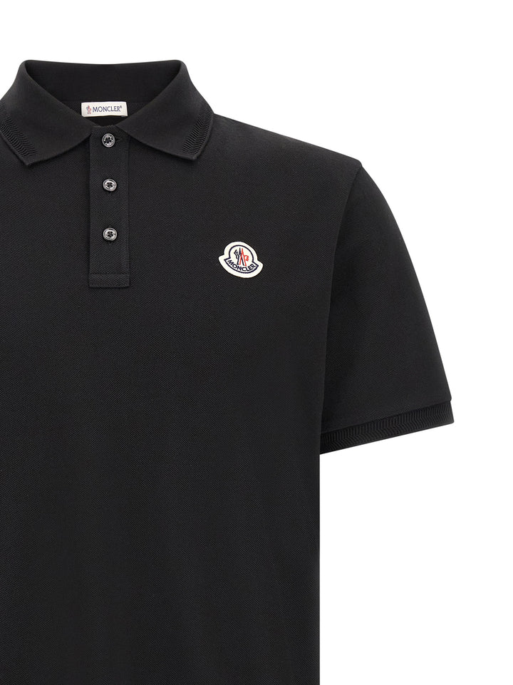 Moncler Logo Patch  Shirt Polo - Nero | 7ab3fcf3ff6e77afa2cbbc6e2fd2df1a4834a800