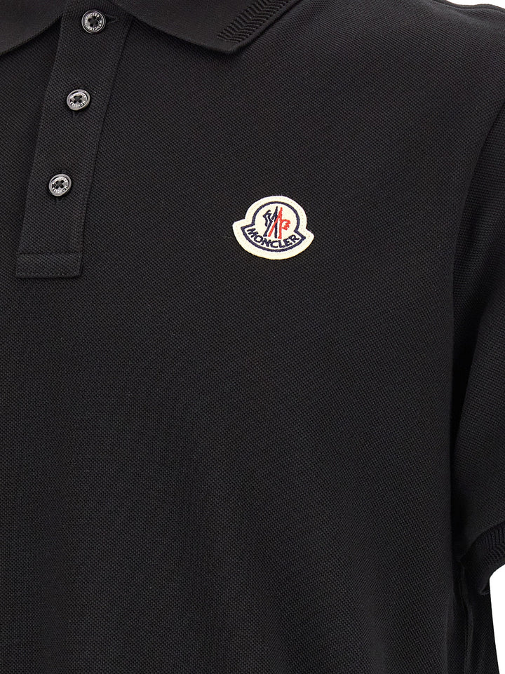 Moncler Logo Patch  Shirt Polo - Nero | 71452943c1d527402d69f18da577a58d7e8dc8cc