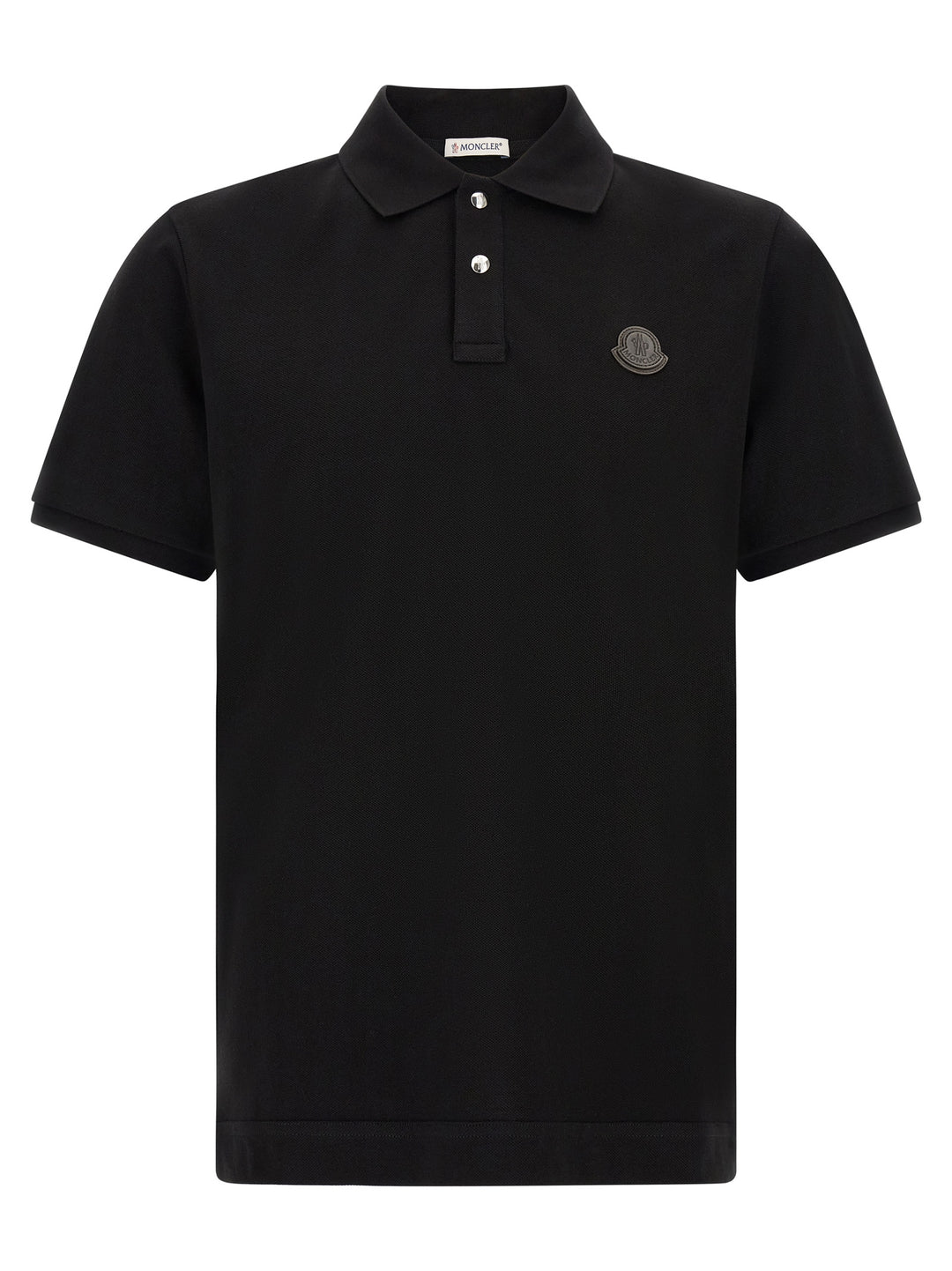 Moncler Leather Logo Patch  Shirt Polo - Nero | c6ceb9b5bc4e519cc1733d7c0c86b248d9ba5137