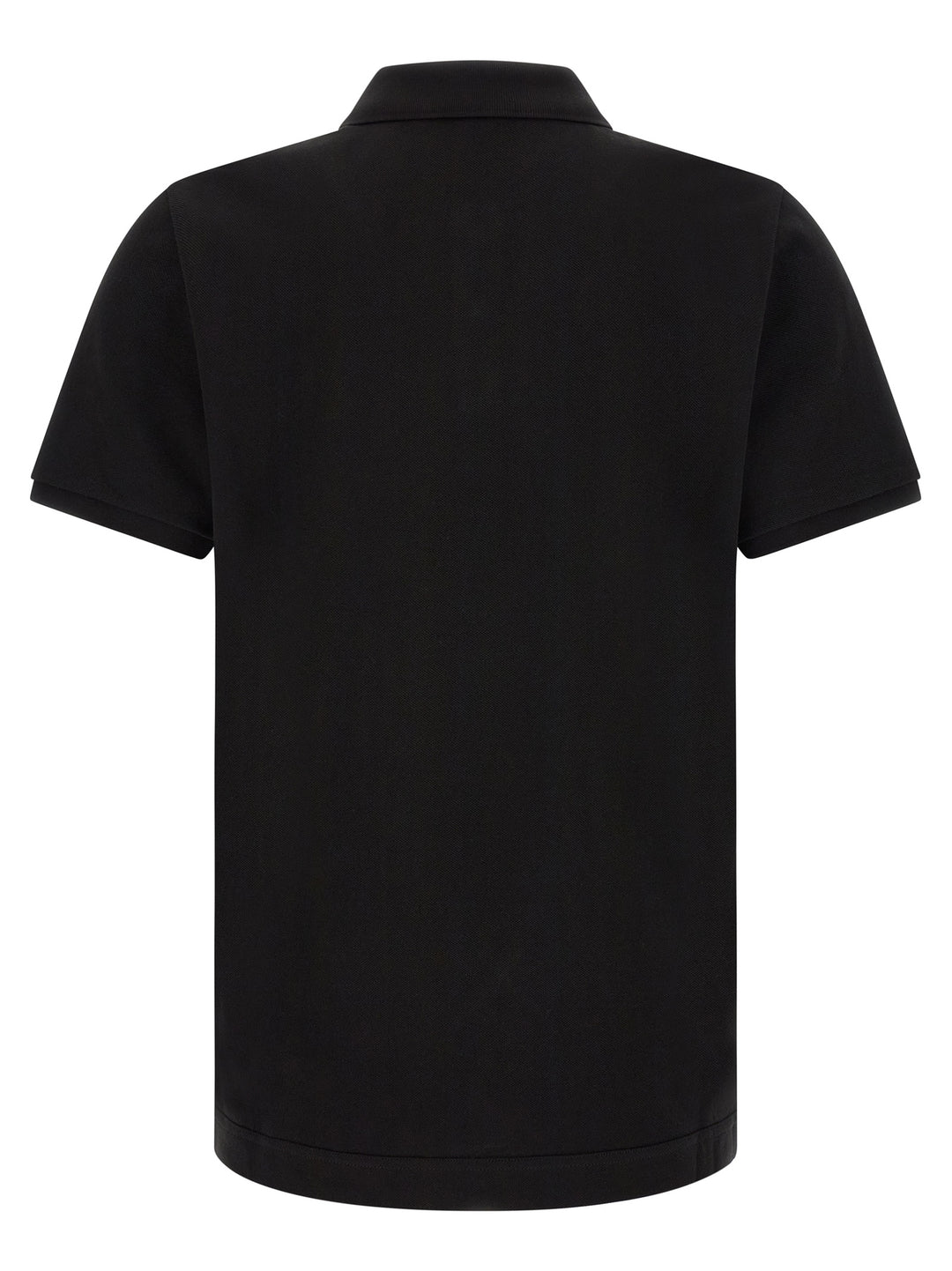 Moncler Leather Logo Patch  Shirt Polo - Nero | 14a8308b3672b75102c4af666c3285b4db11d350