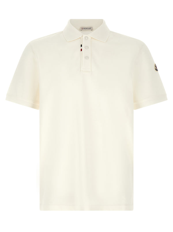 Logo Patch Shirt Polo Bianco