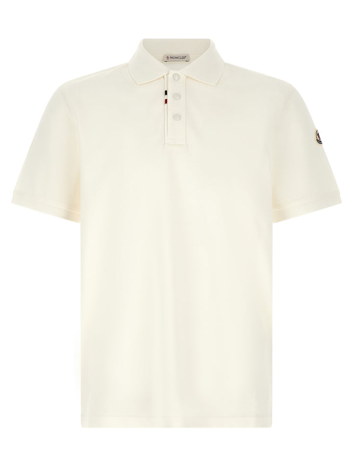 Moncler Logo Patch  Shirt Polo - Bianco | 88649cf2e82772dab84ecd90824376898f242fbc