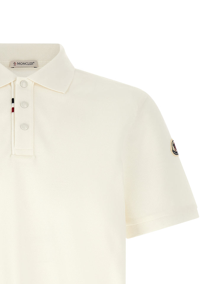 Moncler Logo Patch  Shirt Polo - Bianco | f41721acff2fb438082f8f90a62c657e52f7f713