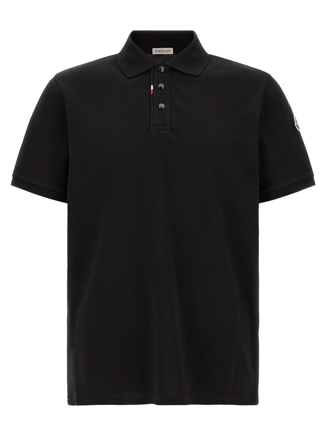 Moncler Tricolor Detail  Shirt Polo - Nero | 9c262bd881830f563a77049fd7c41b22186e7a99