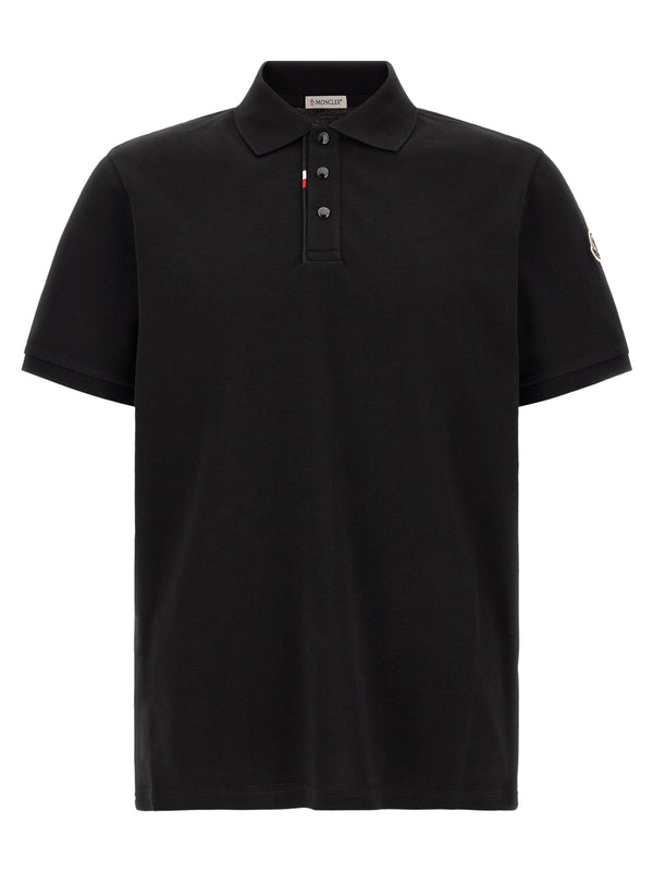 Polo con detalle tricolor, color negro