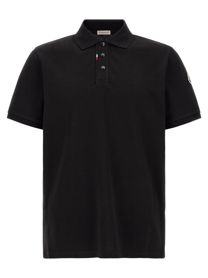Moncler Tricolor Detail  Shirt Polo - Nero | 9c262bd881830f563a77049fd7c41b22186e7a99