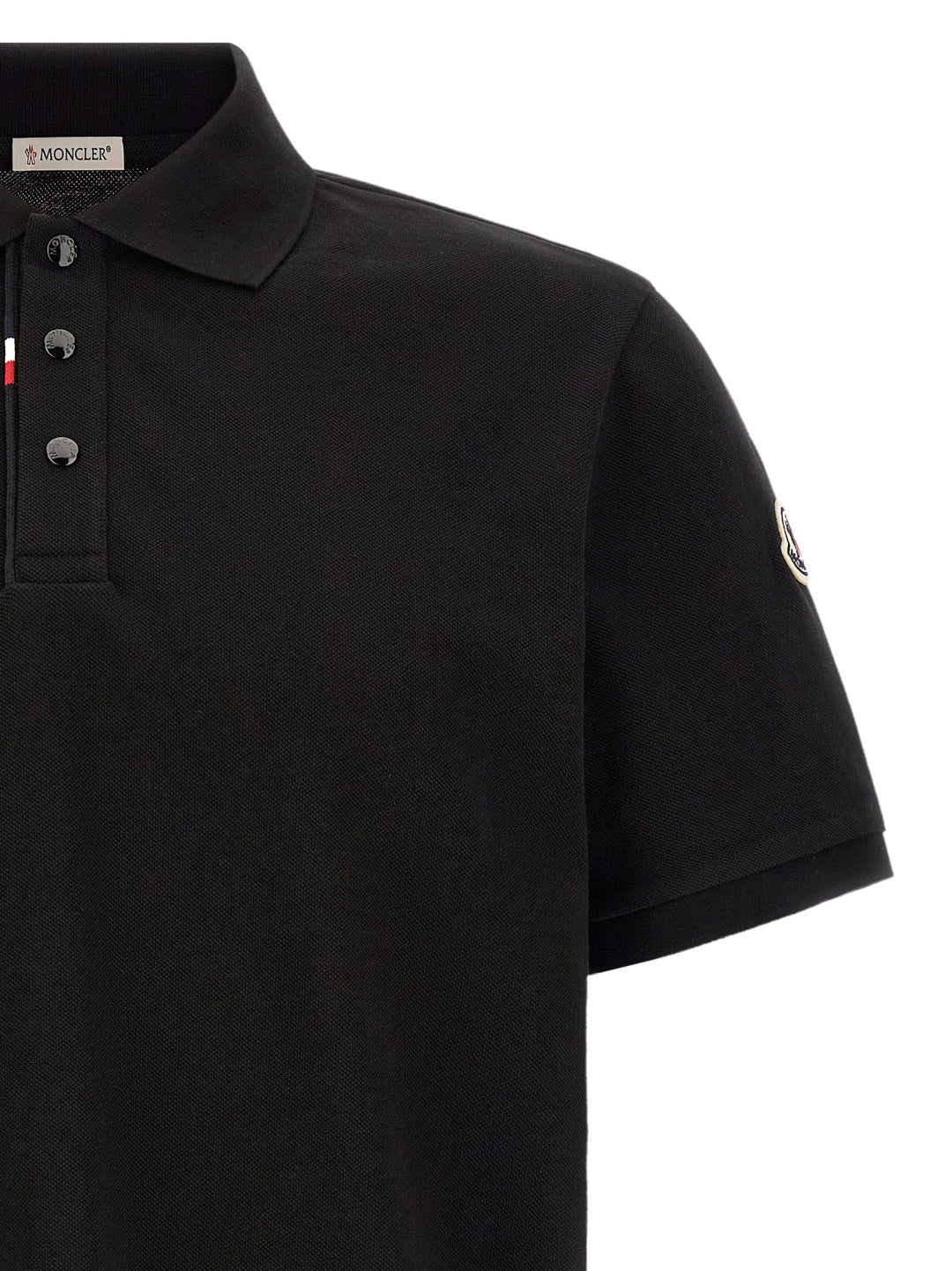 Moncler Tricolor Detail  Shirt Polo - Nero | 4a33fb575ba78dd6b174286d23ca56400b475a71