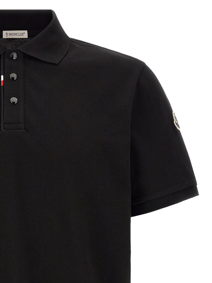 Moncler Tricolor Detail  Shirt Polo - Nero | 4a33fb575ba78dd6b174286d23ca56400b475a71