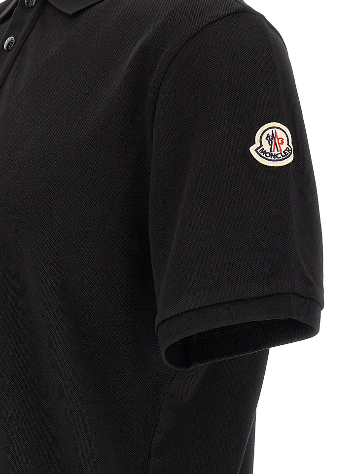 Moncler Tricolor Detail  Shirt Polo - Nero | c2a6d3ea10b2443579d9c17dee95a9a3d450c744