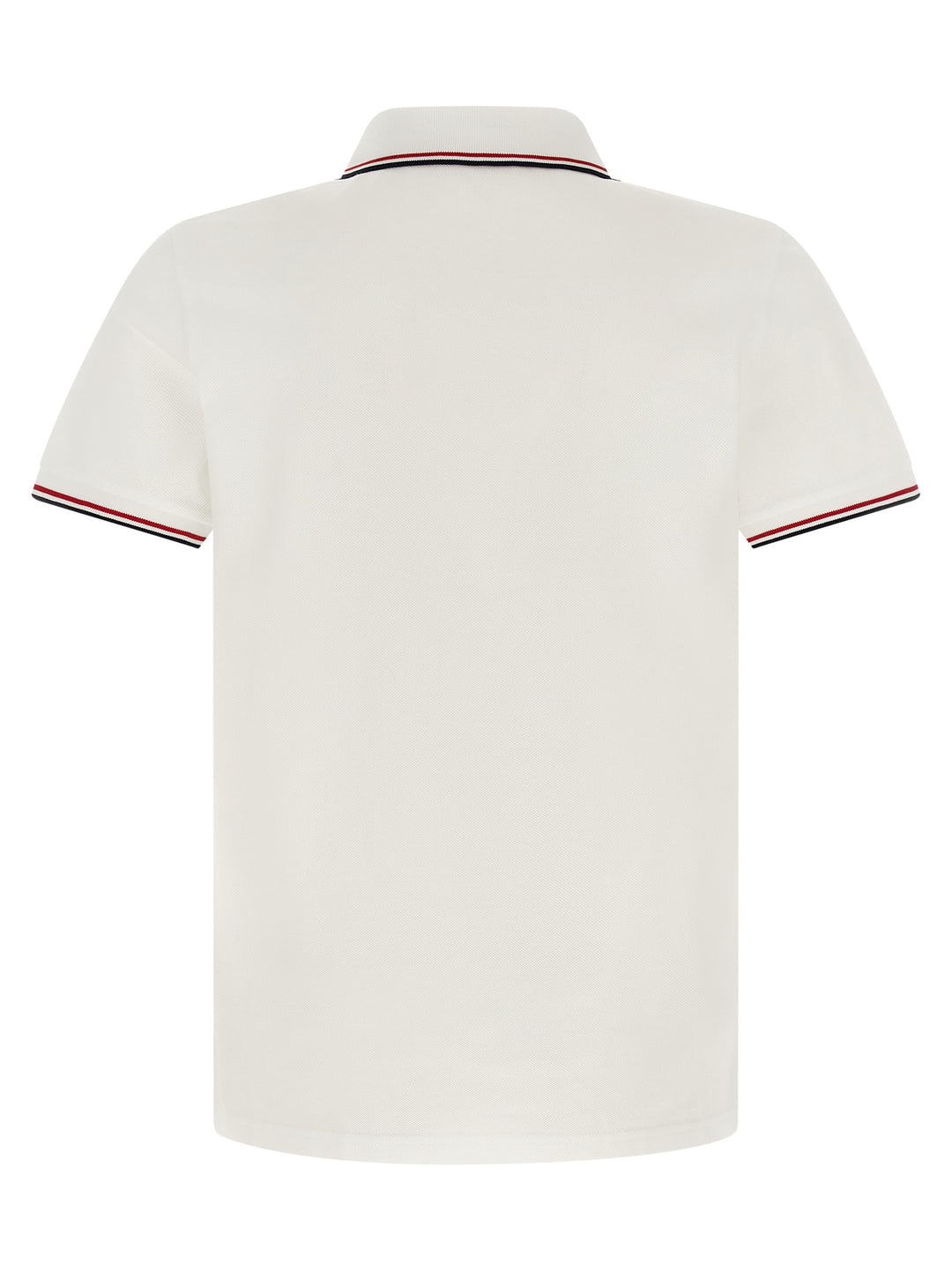 Moncler Tricolor Trim  Shirt Polo - Bianco | 88c04ae2be4f57189acc90524233067fe097fdbc