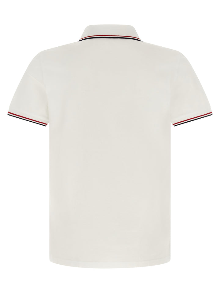 Moncler Tricolor Trim  Shirt Polo - Bianco | 88c04ae2be4f57189acc90524233067fe097fdbc