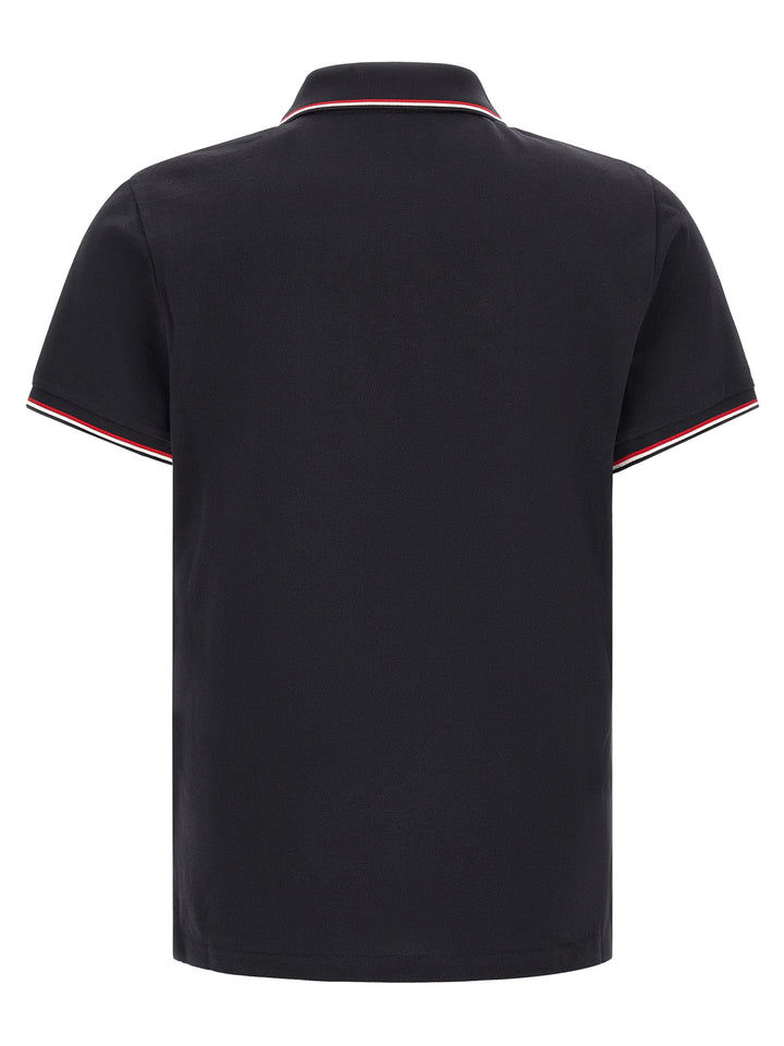 Moncler Tricolor Trim  Shirt Polo - Blu | 1f4261c35424a0ec3ba9758626031af07446c8a2
