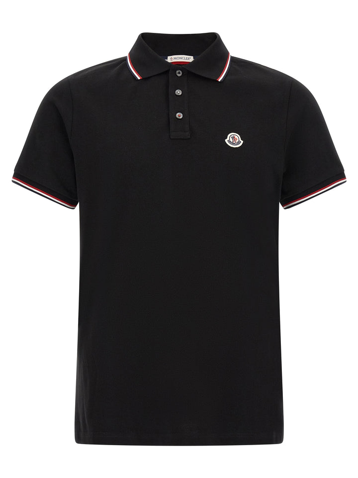 Moncler Tricolor Trim  Shirt Polo - Nero | fc91d573d2f8d62a7512d3688830463d8b7914f7