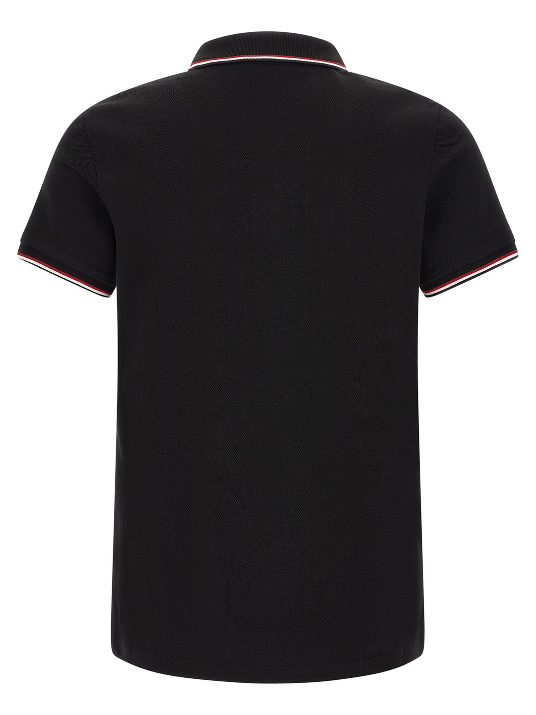 Moncler Tricolor Trim  Shirt Polo - Nero | f723d2161e2f5aa17a47b33507ede2387c67f70a