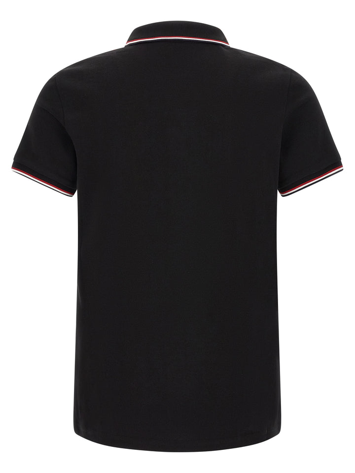 Moncler Tricolor Trim  Shirt Polo - Nero | f723d2161e2f5aa17a47b33507ede2387c67f70a