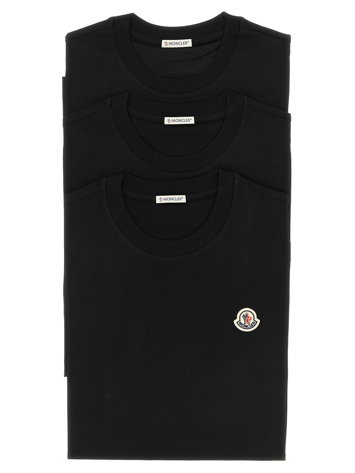 Moncler 3-Pack Logo Patch T shirt - Nero | cd5db1b84943beadc74b0f02e54feeaefd57af67