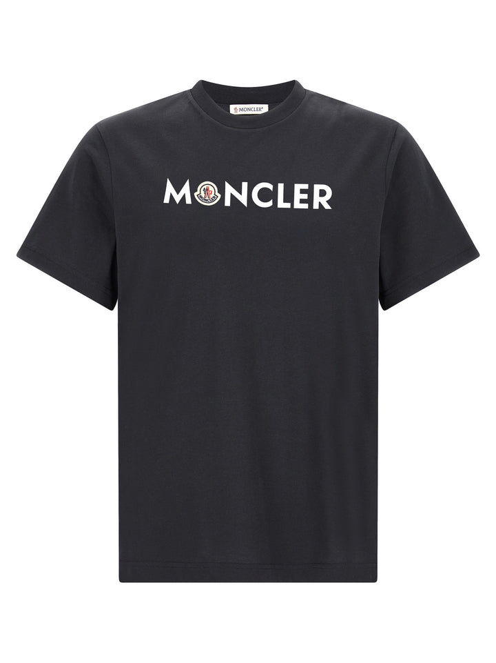 Moncler Front Logo Print T shirt - Blu | 20dc68487699f1d62802e9d66b3d8ff50f110de1