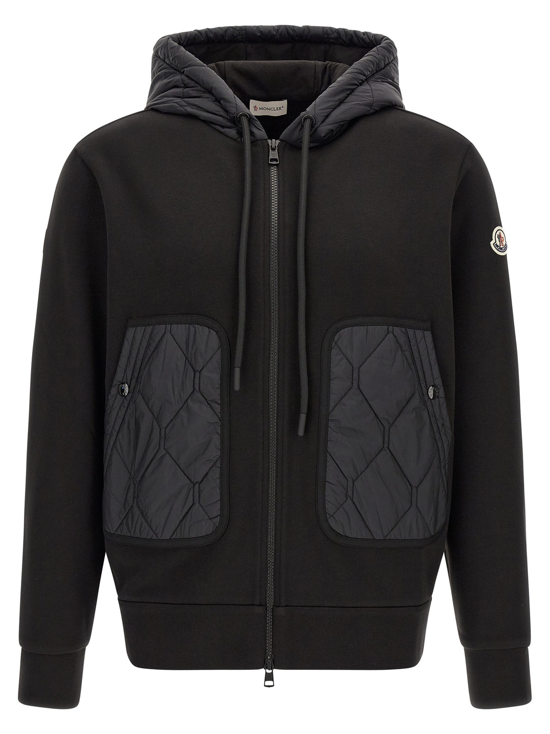 Moncler Hybrid Hoodie Maglioni - Nero | 81ea655090427335acca7024d63f040b2e458e74