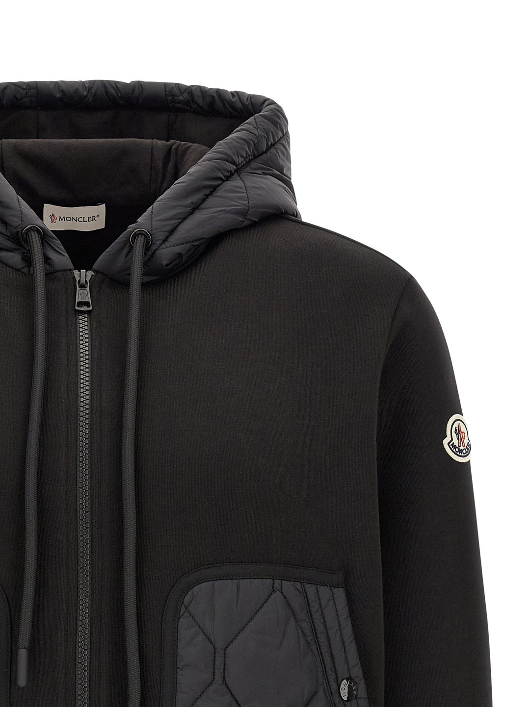 Moncler Hybrid Hoodie Maglioni - Nero | 9c3985819d025e1ed5bb475db093a55c7ae47ee9