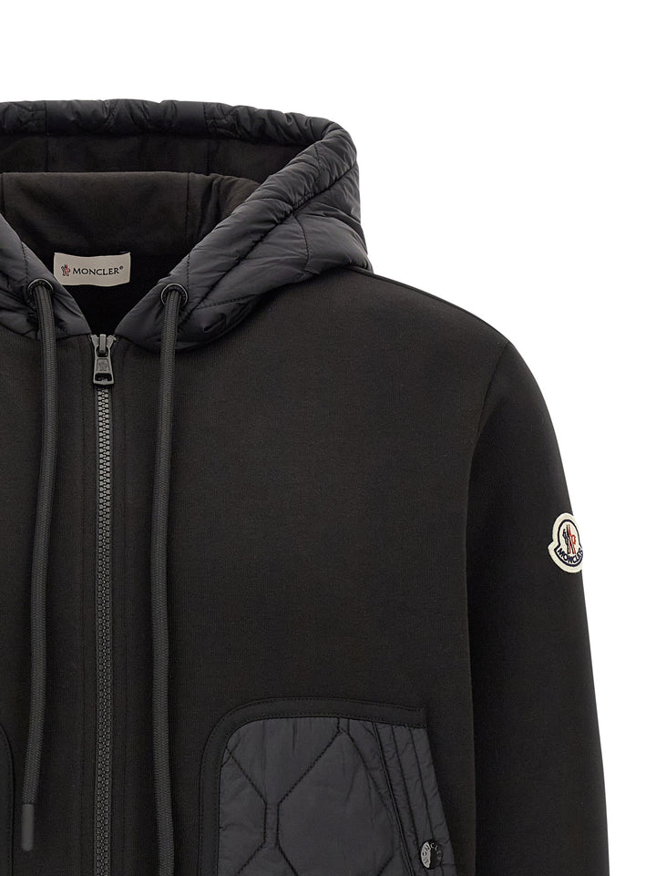 Moncler Hybrid Hoodie Maglioni - Nero | 9c3985819d025e1ed5bb475db093a55c7ae47ee9