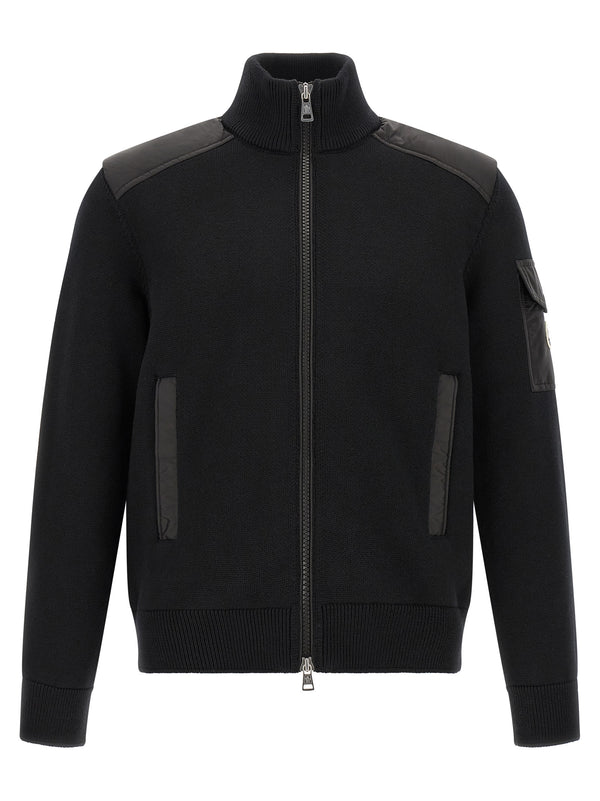 Padded Wool Zip-Up Maglioni Nero